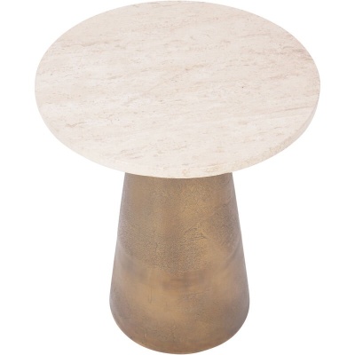 705941 B Clifton II Light Travertine Side Table 40cm