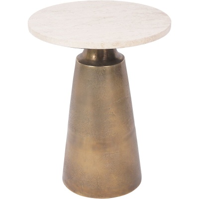 705941 Clifton II Light Travertine Side Table 40cml