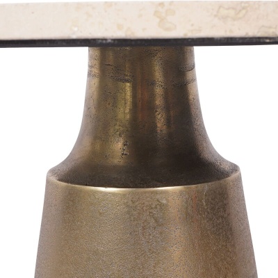 705941 D Clifton II Light Travertine Side Table 40cm