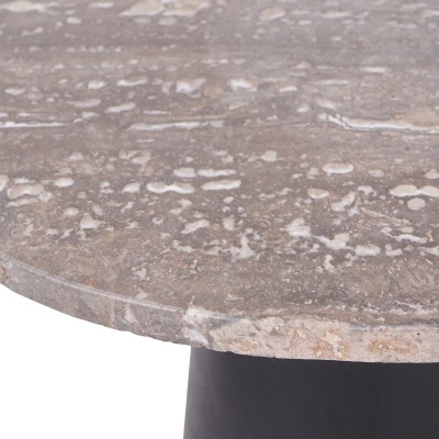 705942 C Clifton II Charcoal Black and Dark Travertine Side Table 40cm