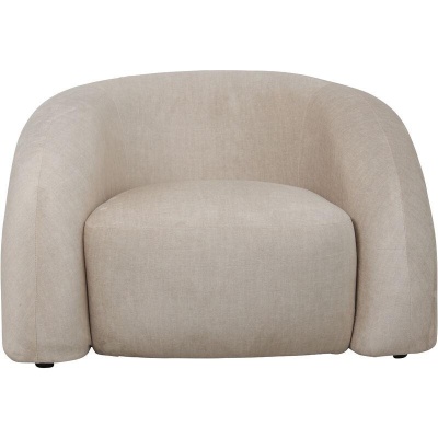 705980 A Casa Upholstered Curved Snug Chair Cream