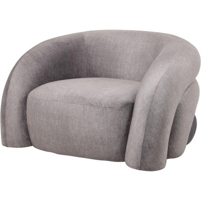 705981 Casa Upholstered Curved Snug Chair Grey