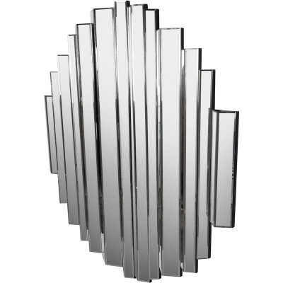 705988 A Crystalline Effect Embossed Edges Round Mirror 120cm