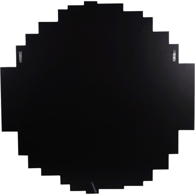 705988 B Crystalline Effect Embossed Edges Round Mirror 120cm