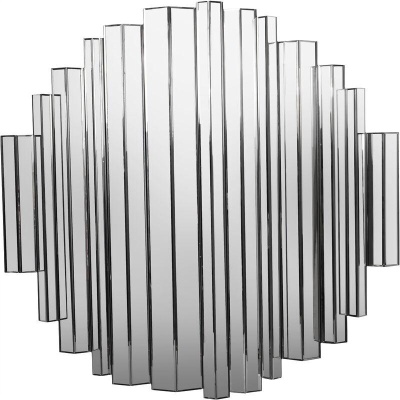 705988 Crystalline Effect Embossed Edges Round Mirror 120cm