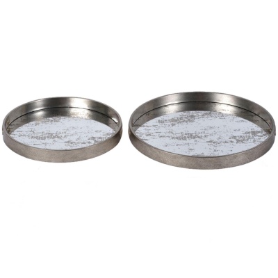 706149 B Laura Ashley Silver Set of Two Whinfell Mirrored Trays