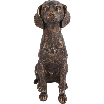 706150 A Laura Ashley Bronze Large Sitting Dog Sculpture