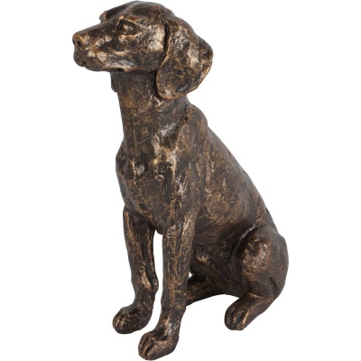 706150 B Laura Ashley Bronze Large Sitting Dog Sculpture