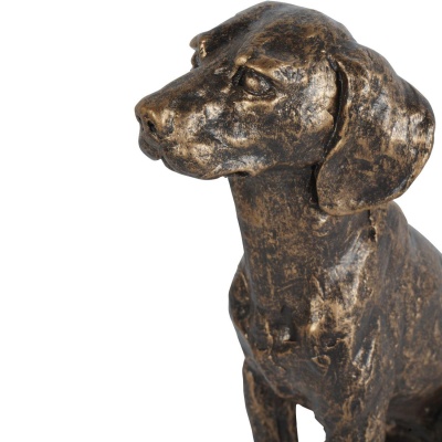 706150 C Laura Ashley Bronze Large Sitting Dog Sculpture