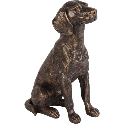 706150 Laura Ashley Bronze Large Sitting Dog Sculpture