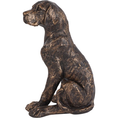 706151 A Laura Ashley Bronze Small Sitting Dog Sculpture