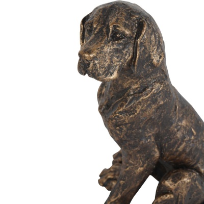 706151 C Laura Ashley Bronze Small Sitting Dog Sculpture