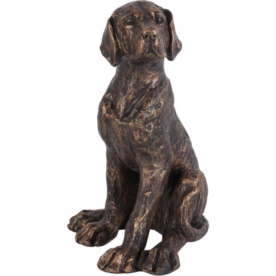 706151 Laura Ashley Bronze Small Sitting Dog Sculpture