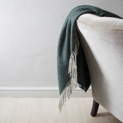 Green herringbone throw styles